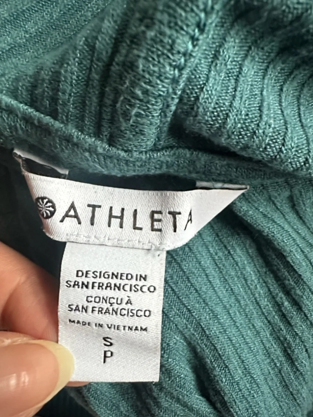 Athleta Harmony Pose Wrap Hooded Cardigan Small Borealis Green Teal Blue